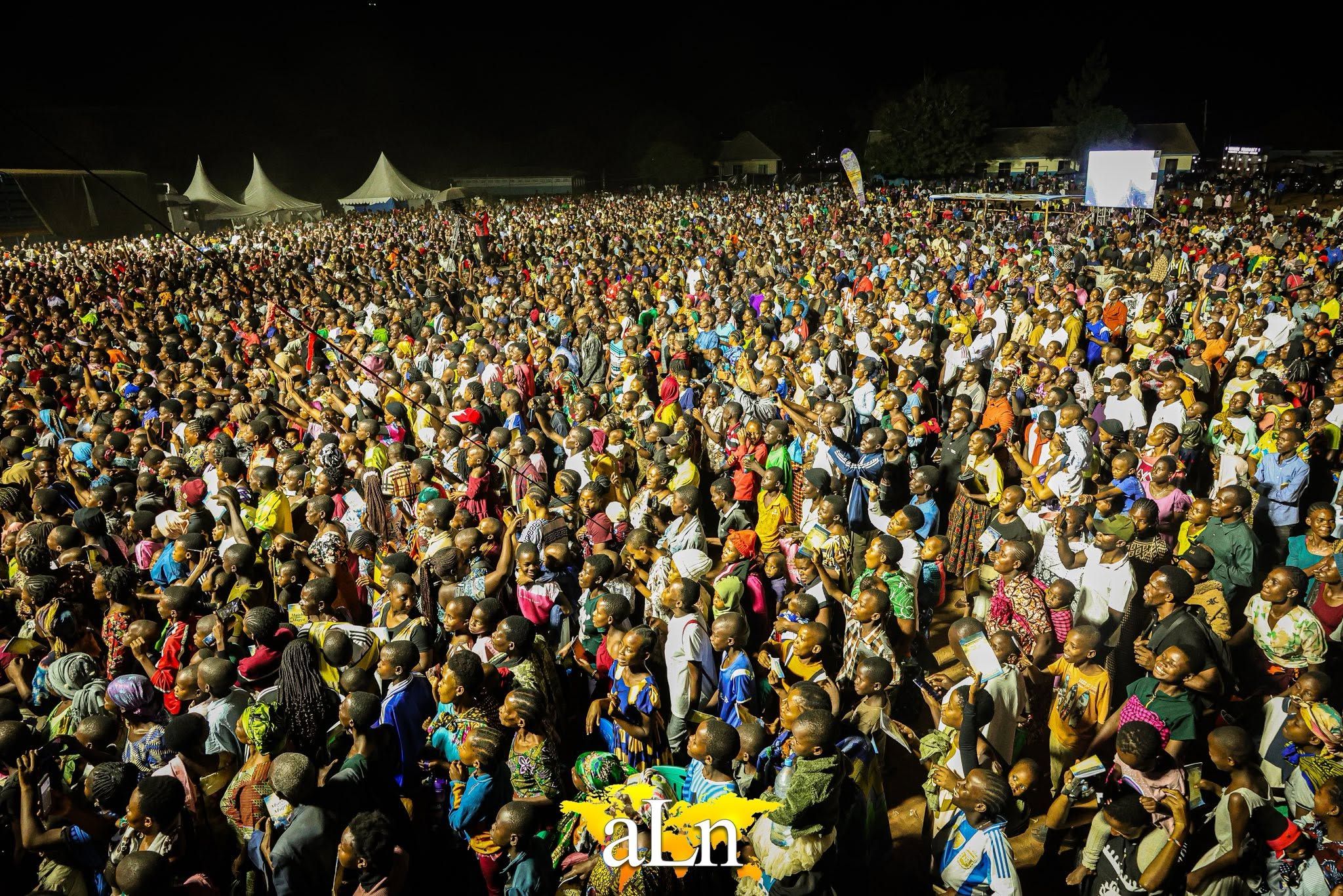 Crowd gathered at the A Light to the Nations crusade finale in Buhongwa, Mwanza, Tanzania